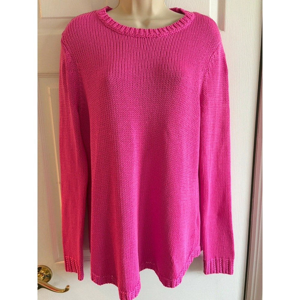 Lauren Ralph Lauren Pink Knit Sweater Womens XL Crewneck Pullover Preppy
